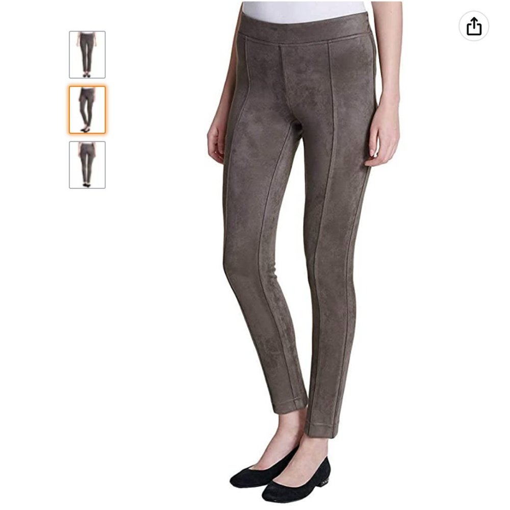 Andrew Marc Stretch Faux Suede Pull On Pants